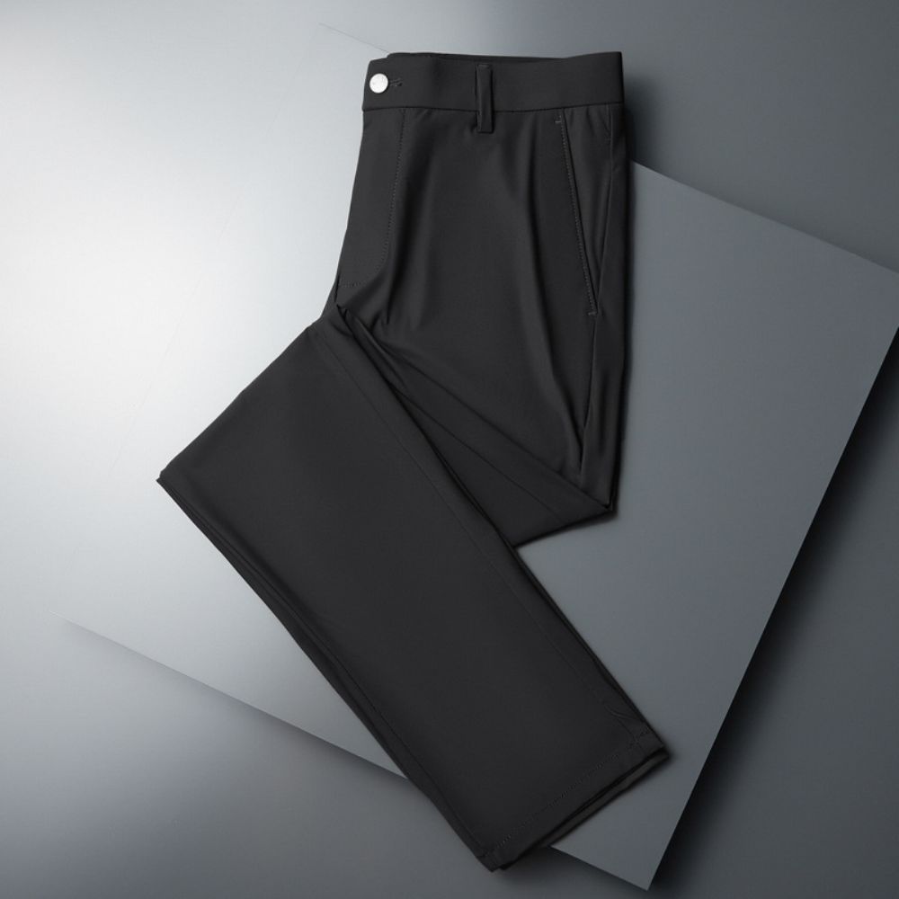 Été Costume Pantalon Drapé Hommes 2024 Glace Soie Tube Droit Sans Fer Affaires Pantalons Décontractés Vêtements Pour