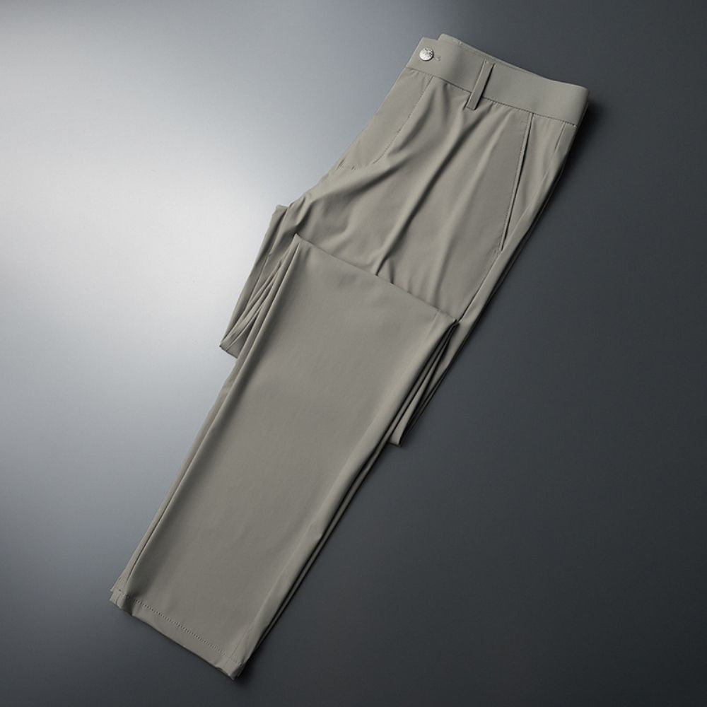 Été Costume Pantalon Drapé Hommes 2024 Glace Soie Tube Droit Sans Fer Affaires Pantalons Décontractés Vêtements Pour