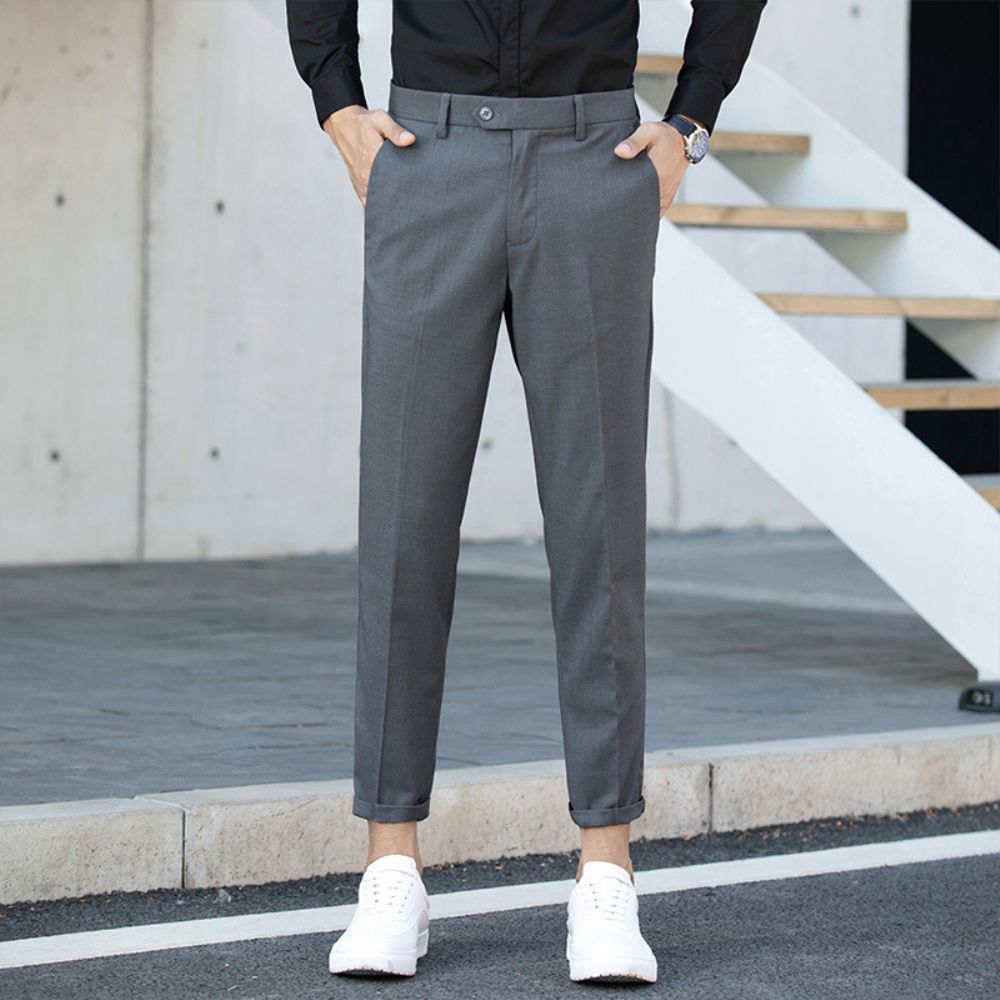 Été Pantalons Décontractés Hommes Japonais Jeunesse Affaires Section Mince Décontracté Petit Pantalon