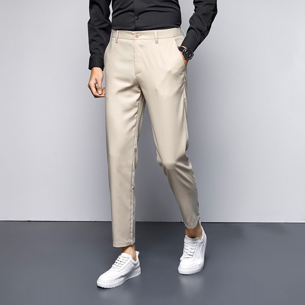 Été Pantalons Décontractés Hommes Japonais Jeunesse Affaires Section Mince Décontracté Petit Pantalon