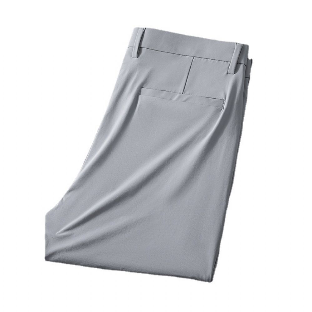 Haut Gamme Glace Soie Pantalon Hommes Été Mince Affaires Décontracté Drapé À Séchage Rapide Papa Haute Qualité Pantalons Longs