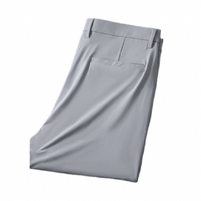 Haut Gamme Glace Soie Pantalon Hommes Été Mince Affaires Décontracté Drapé À Séchage Rapide Papa Haute Qualité Pantalons Longs