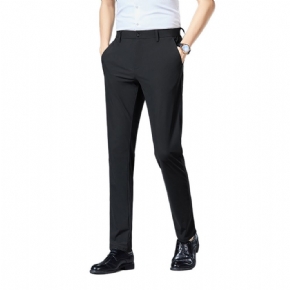 Pantalon Slim Fit Pour Hommes Minces Pantalons Décontractés D'affaires Printemps Et Automne Costume Droit En Nylon Extensible Qualité