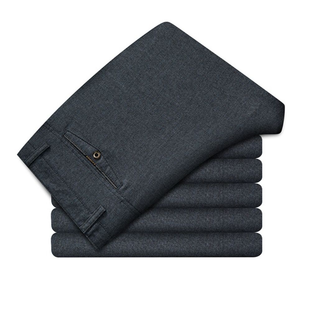 Pantalons Pour Hommes D'âge Moyen Et Âgés Lâches Droites Printemps Automne Hiver Papa Grand-père Décontractés