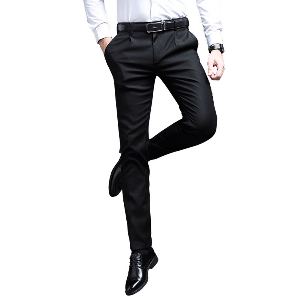 Petit Costume Droit Pantalon Hommes Été Section Mince Tendance Bleu Affaires Pantalons Décontractés