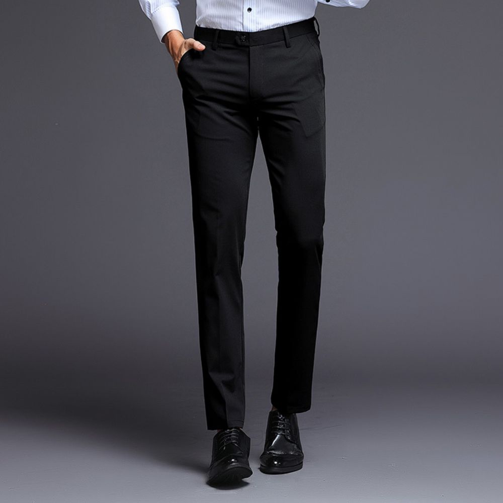 Printemps/été 2024 Pantalon Droit Noir Affaires Jeunesse Slim Fit Formel Décontracté Costume Homme