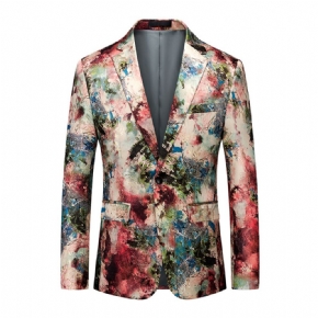 2024 Couleur Or Costume Fleur Jacquard Veste Un Bouton Hommes