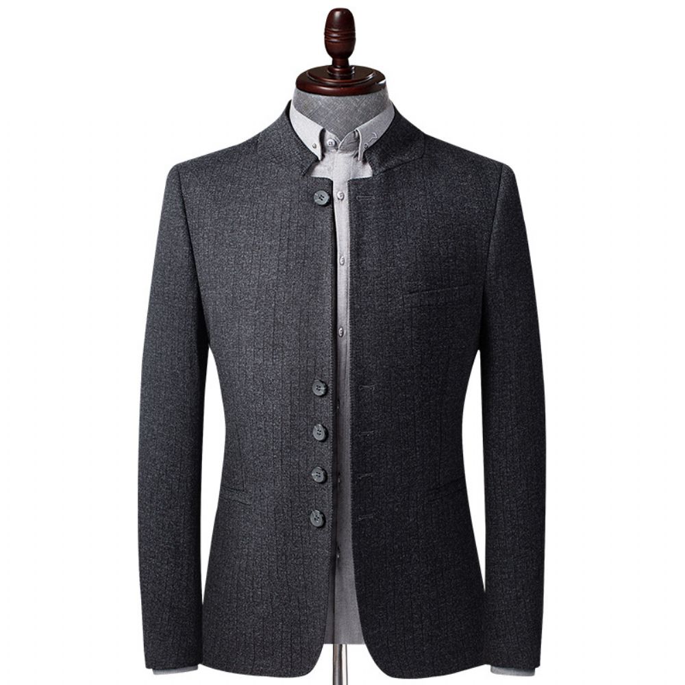 Automne Et Hiver Hommes Chinois Col Montant Costume Décontracté Veste Simple D'affaires Haut