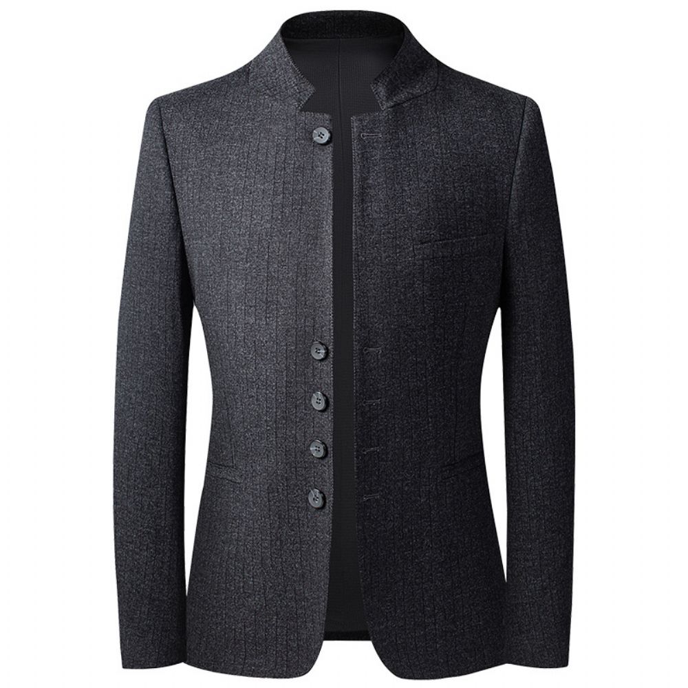 Automne Et Hiver Hommes Chinois Col Montant Costume Décontracté Veste Simple D'affaires Haut