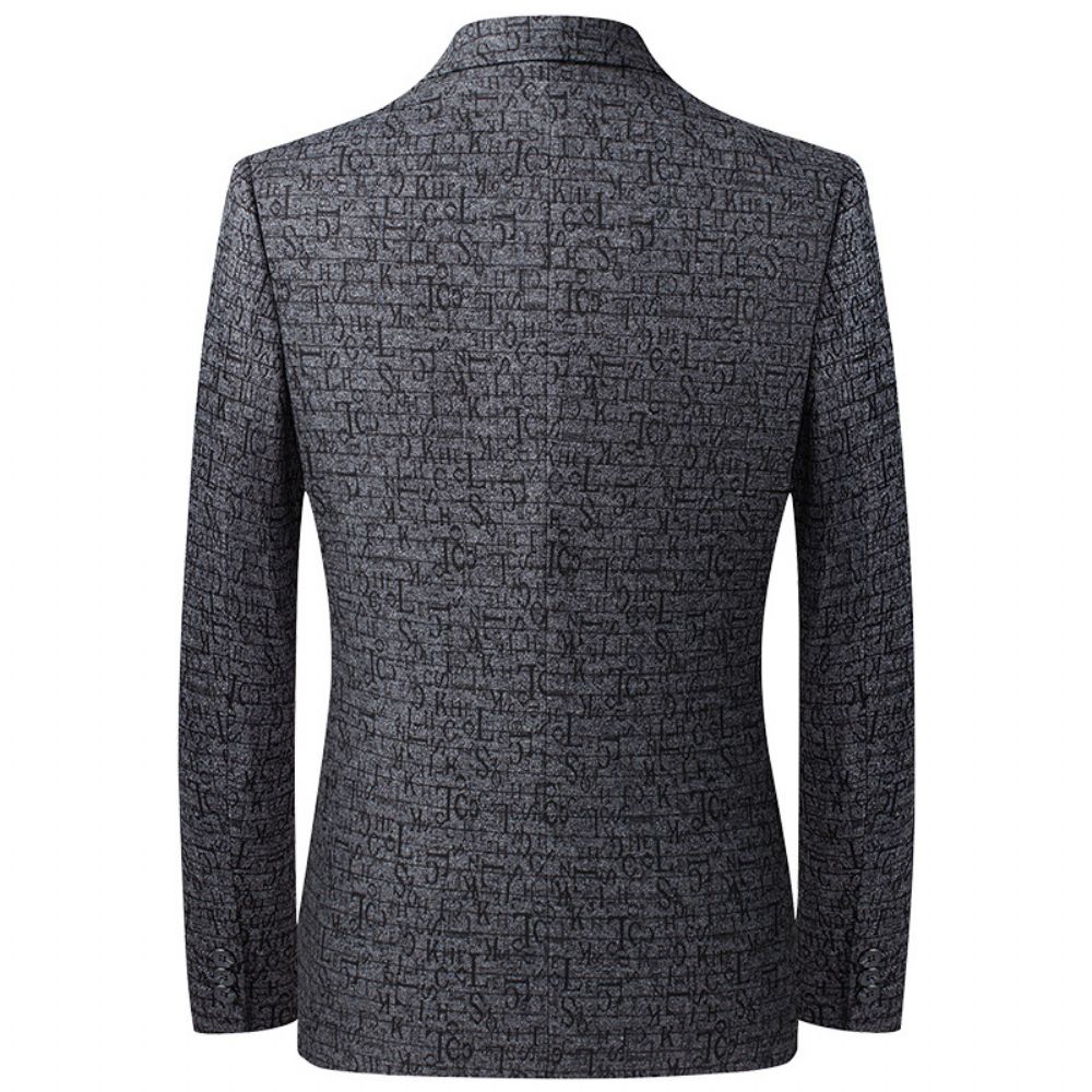 Automne Et Hiver Hommes Stretch Jacquard Décontracté Petite Veste Costume Jeunes D'âge Moyen Mince