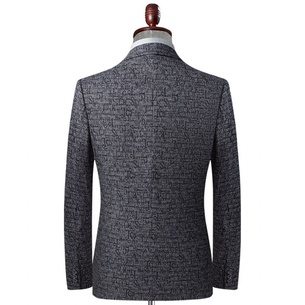 Automne Et Hiver Hommes Stretch Jacquard Décontracté Petite Veste Costume Jeunes D'âge Moyen Mince