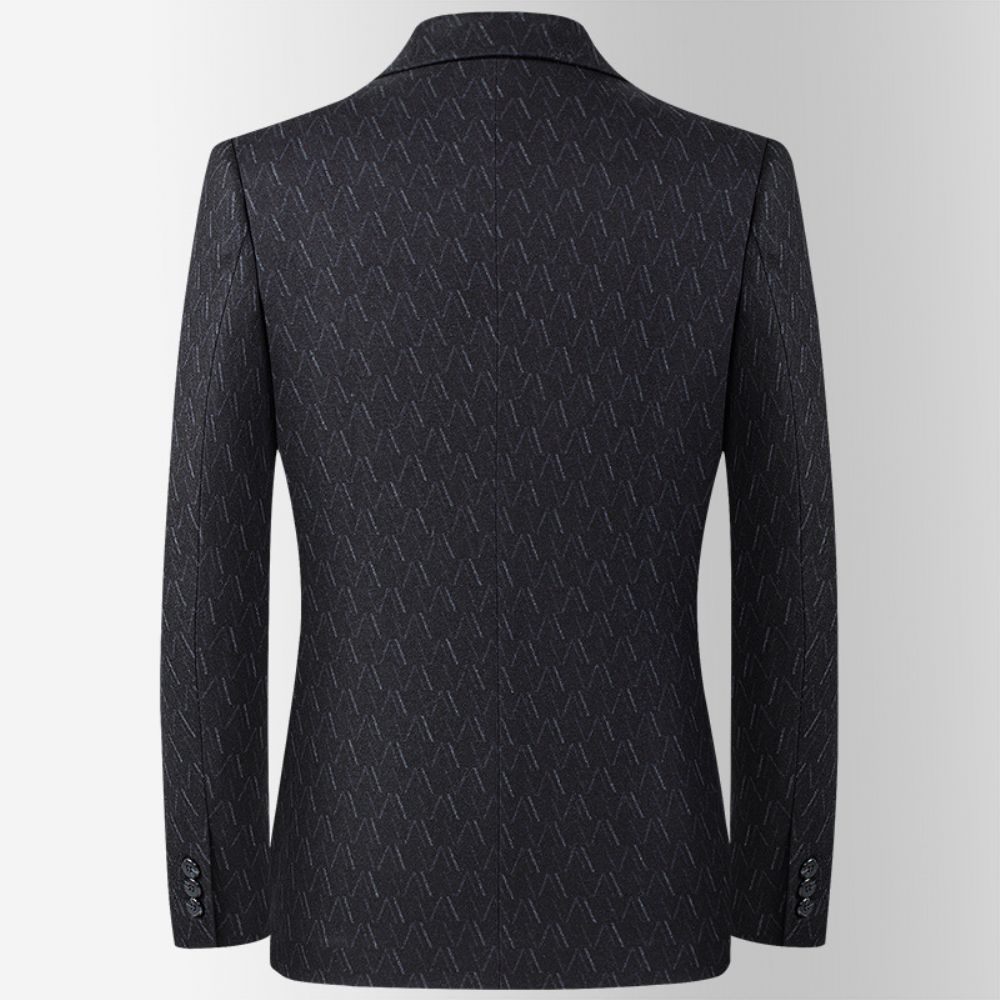 Automne Et Hiver Tricoté Jacquard Stretch Costume Hommes Jeunes D'âge Moyen Petite Coupe Western Tendance Décontracté