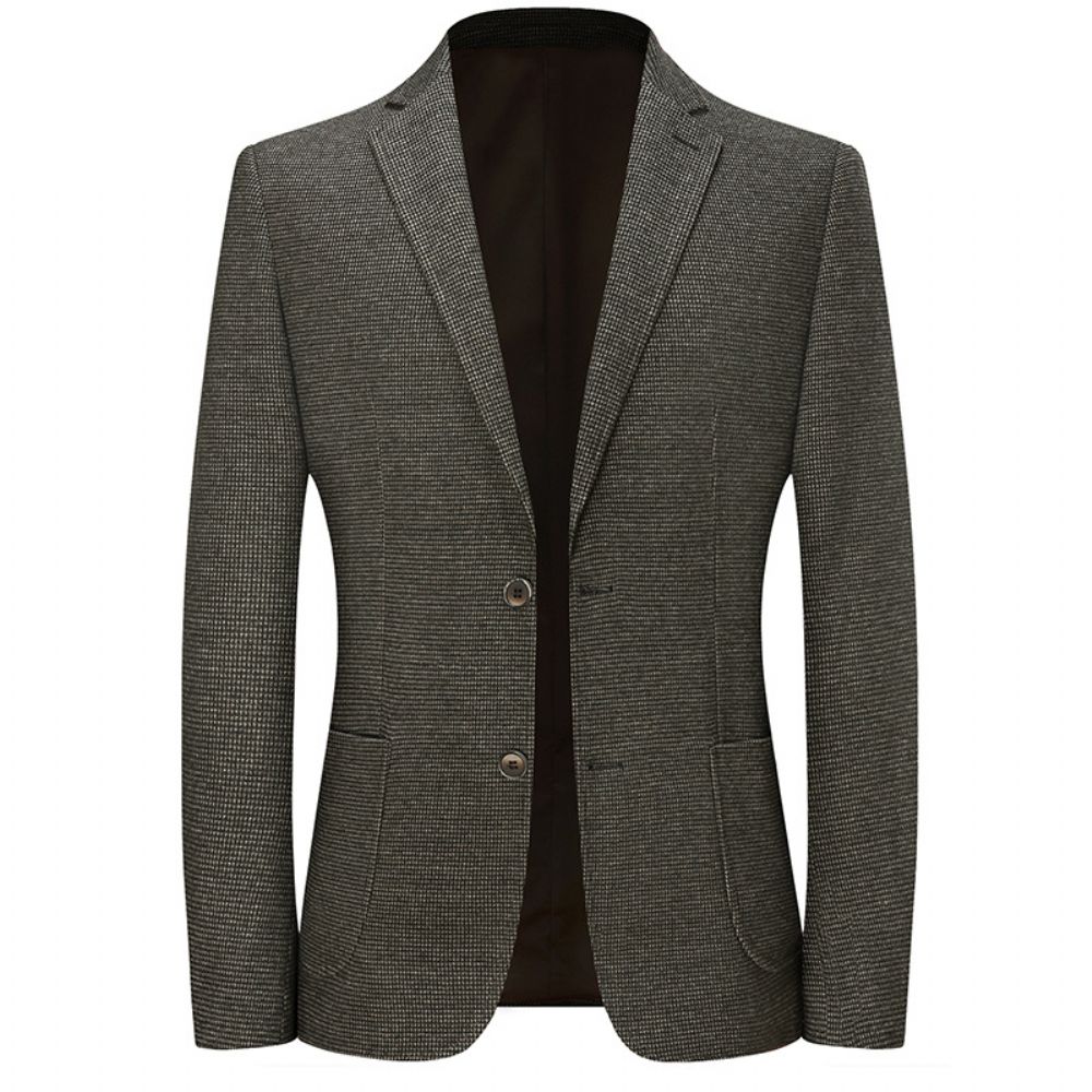 Costume Brossé Décontracté Pour Homme Automne Et Hiver Petit Blazer En Tricot À Carreaux