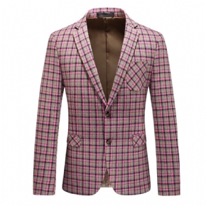 Costume À Carreaux Grande Taille Pour Hommes Deux Boutons Business Casual Fine Plaid Jacket Men