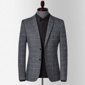 Costume Décontracté Pour Hommes Automne Plaid Jeunesse Petit Mince Haut