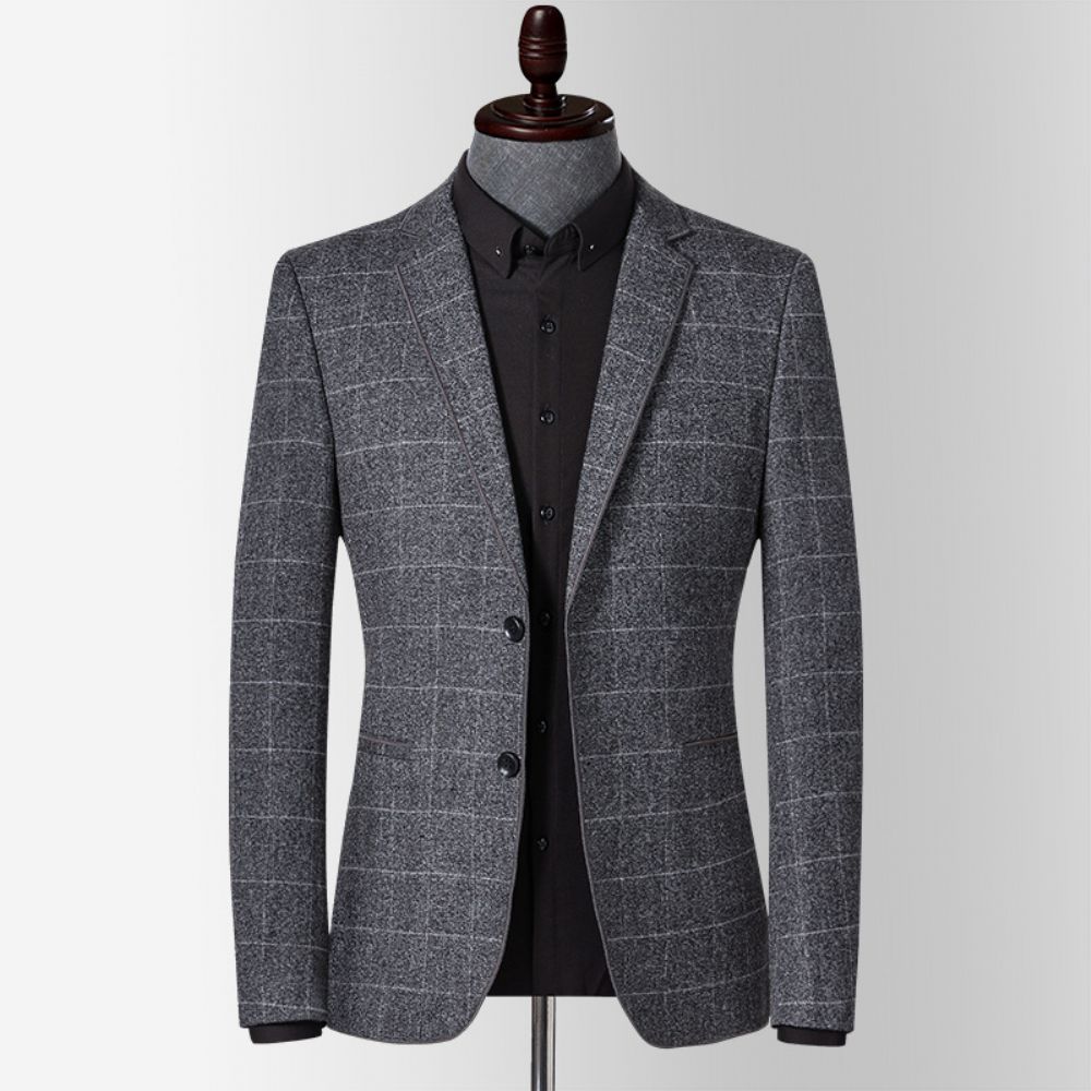 Costume Décontracté Pour Hommes Automne Plaid Jeunesse Petit Mince Haut