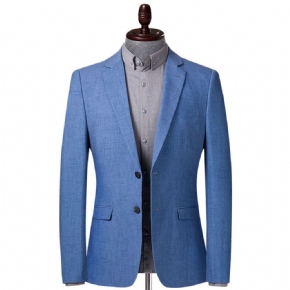 Costume Grille Bleu Printemps Et Automne Mince Décontracté Pour Hommes Slim Fit Petit Veste