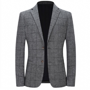 Costume Homme Affaires Décontracté Fine Plaid Petit Style Britannique Blazer Gentleman