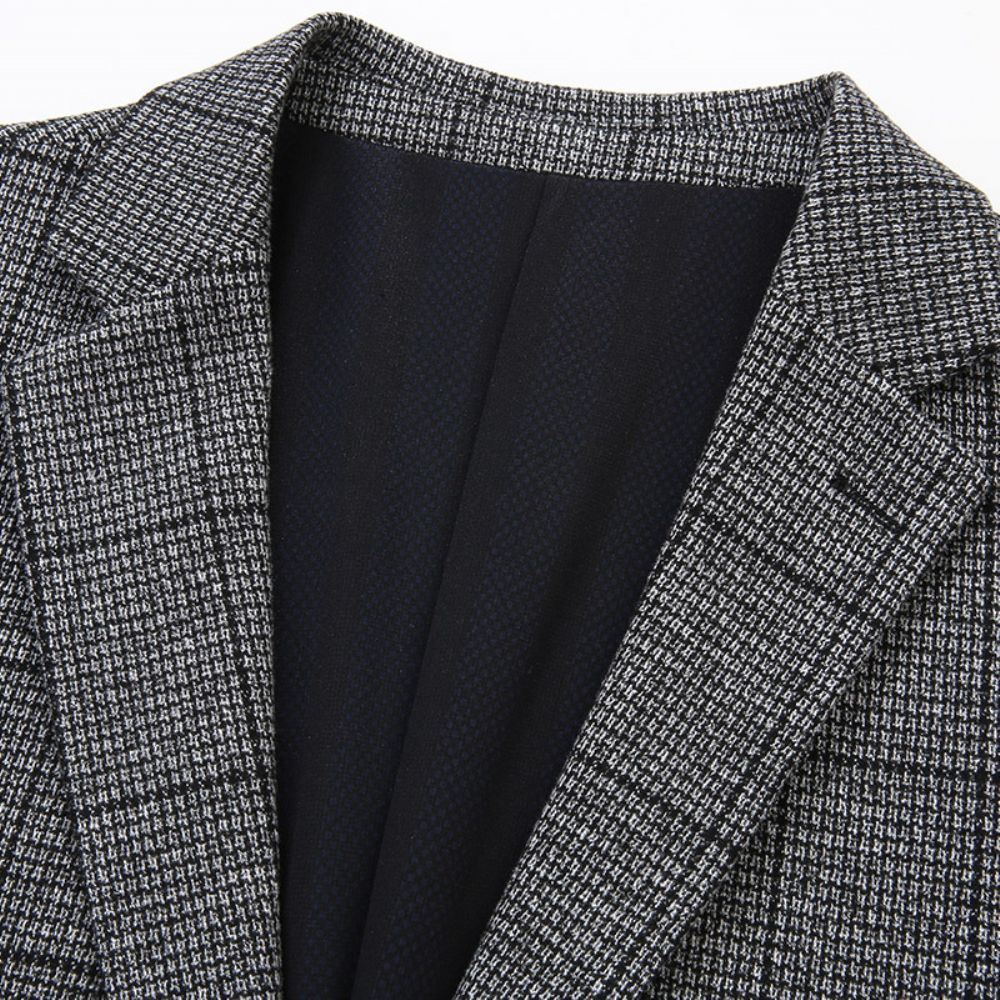 Costume Homme Affaires Décontracté Fine Plaid Petit Style Britannique Blazer Gentleman