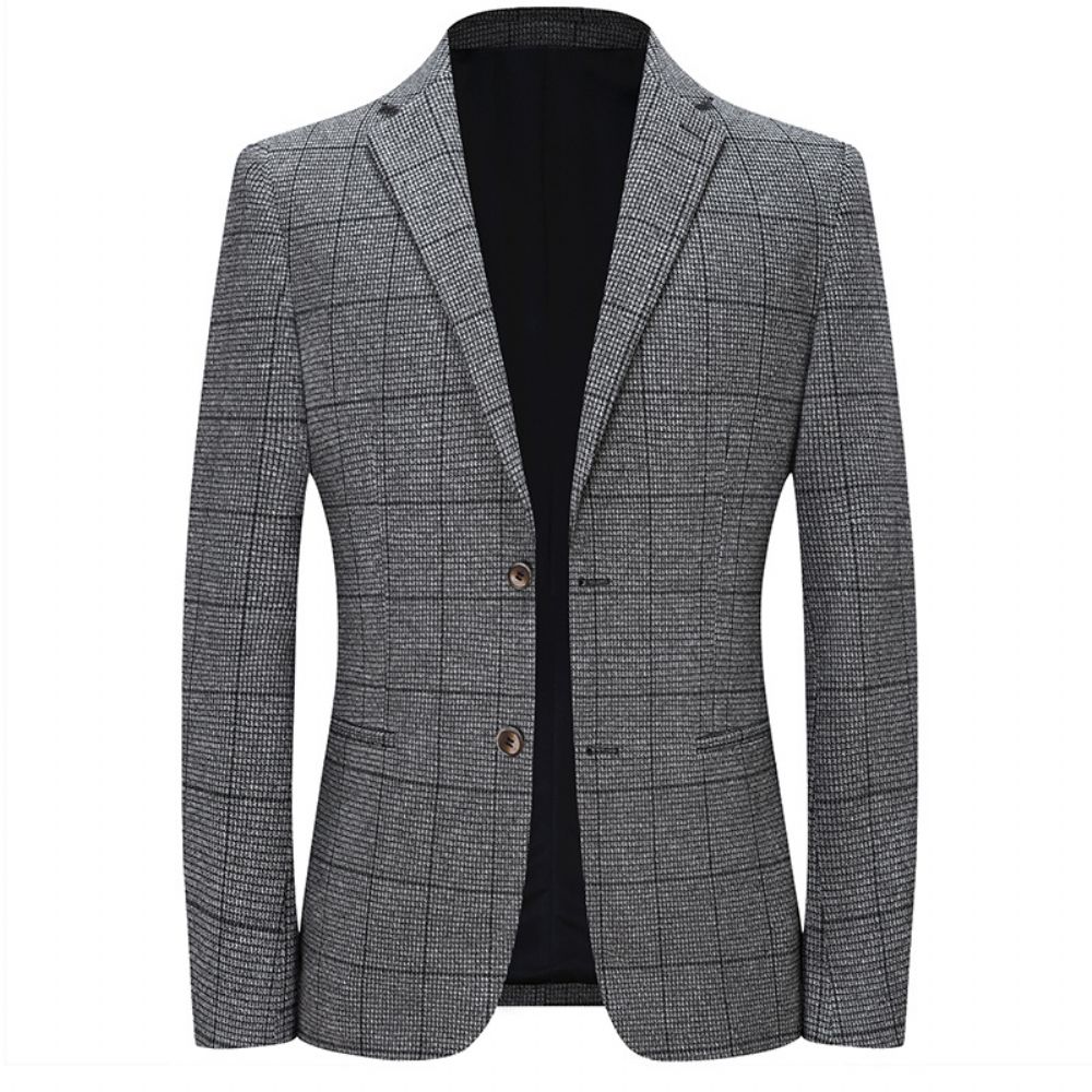 Costume Homme Affaires Décontracté Fine Plaid Petit Style Britannique Blazer Gentleman