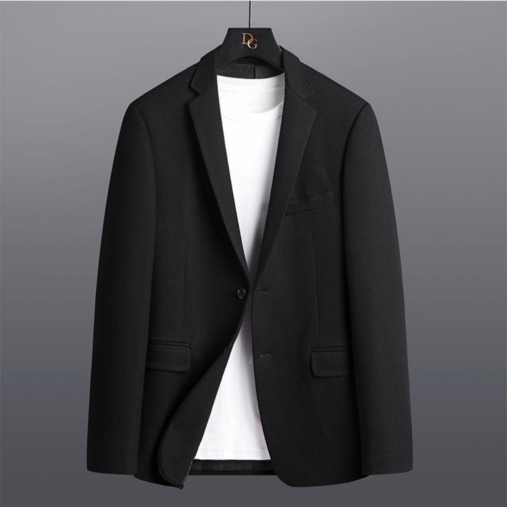 Costume Hommes Casual Slim Pure Black Wool Small Suit Jacket Professional Men's