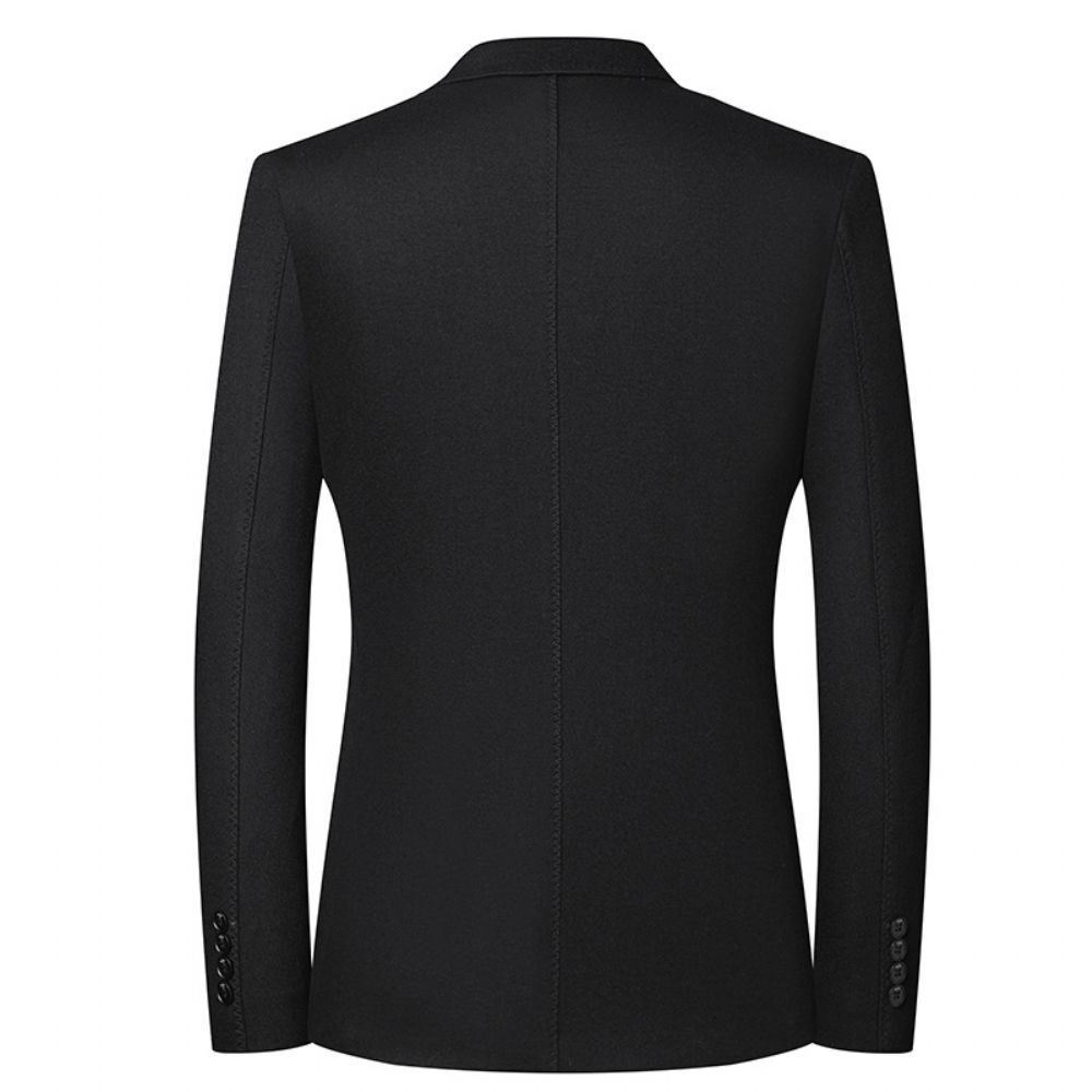 Costume Hommes Casual Slim Pure Black Wool Small Suit Jacket Professional Men's