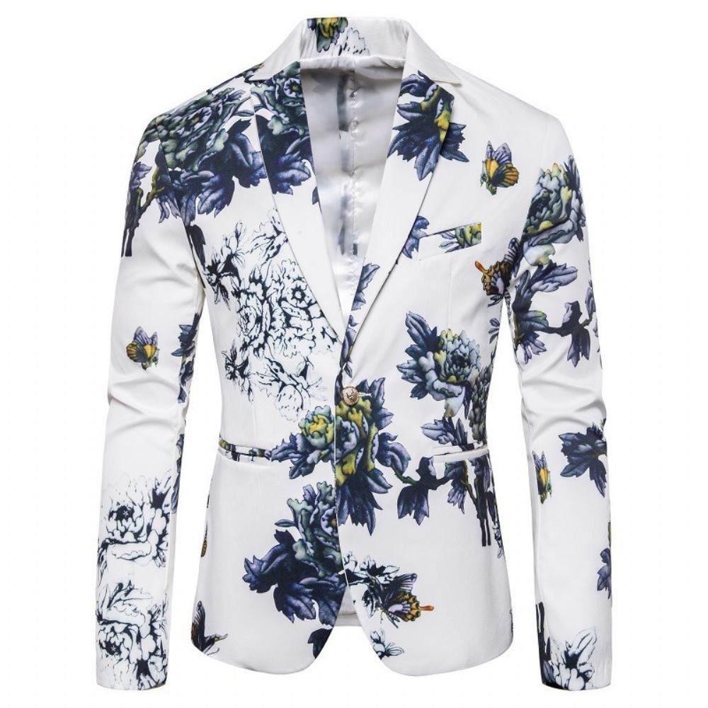 Costume Imprimé Floral Gentleman Business Veste Slim Fleur