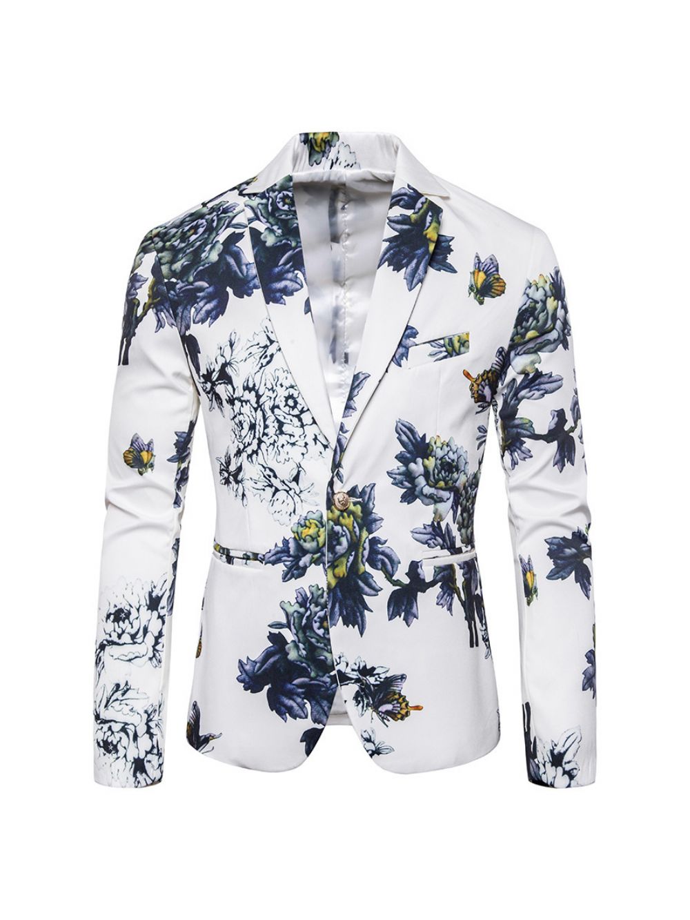 Costume Imprimé Floral Gentleman Business Veste Slim Fleur