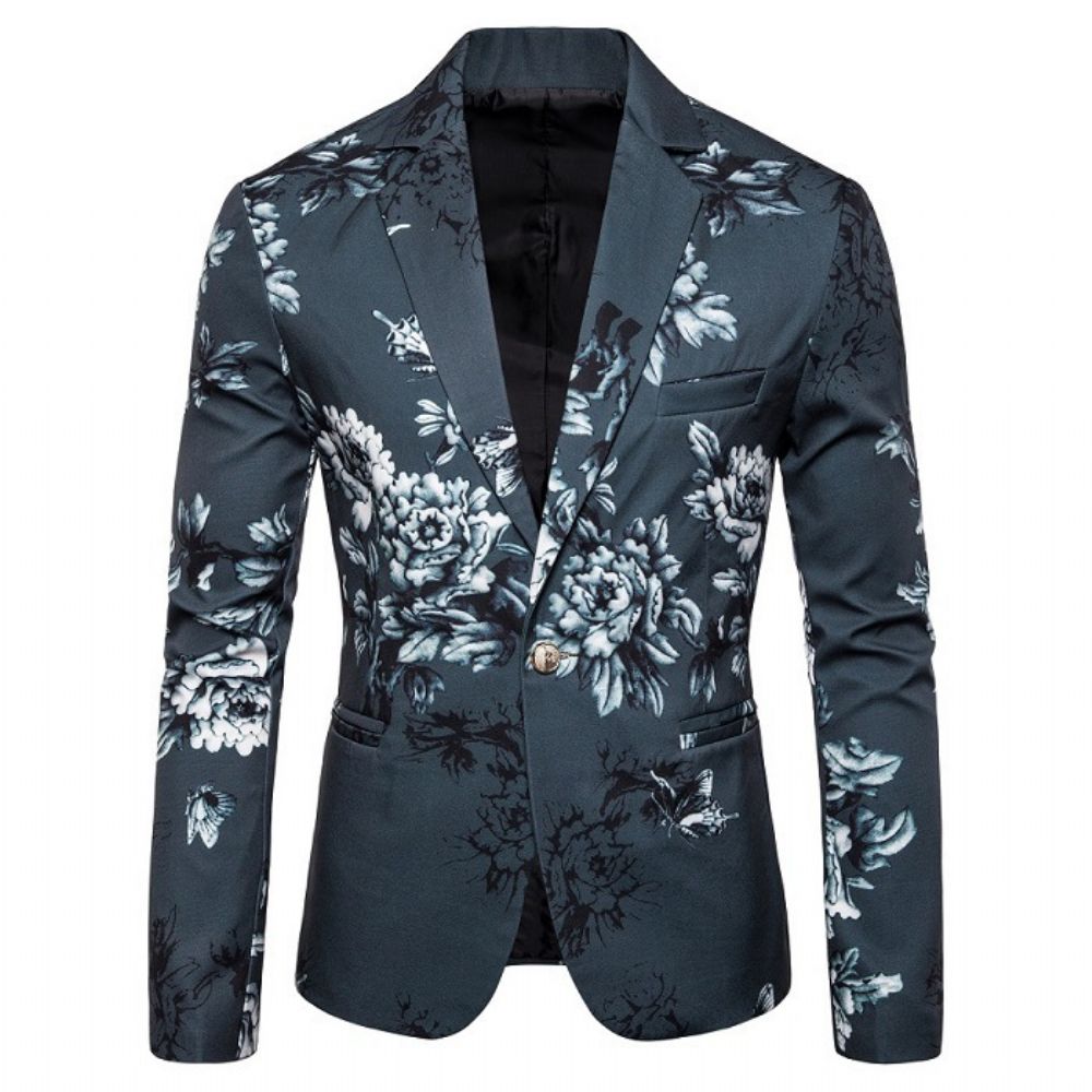 Costume Imprimé Floral Gentleman Business Veste Slim Fleur