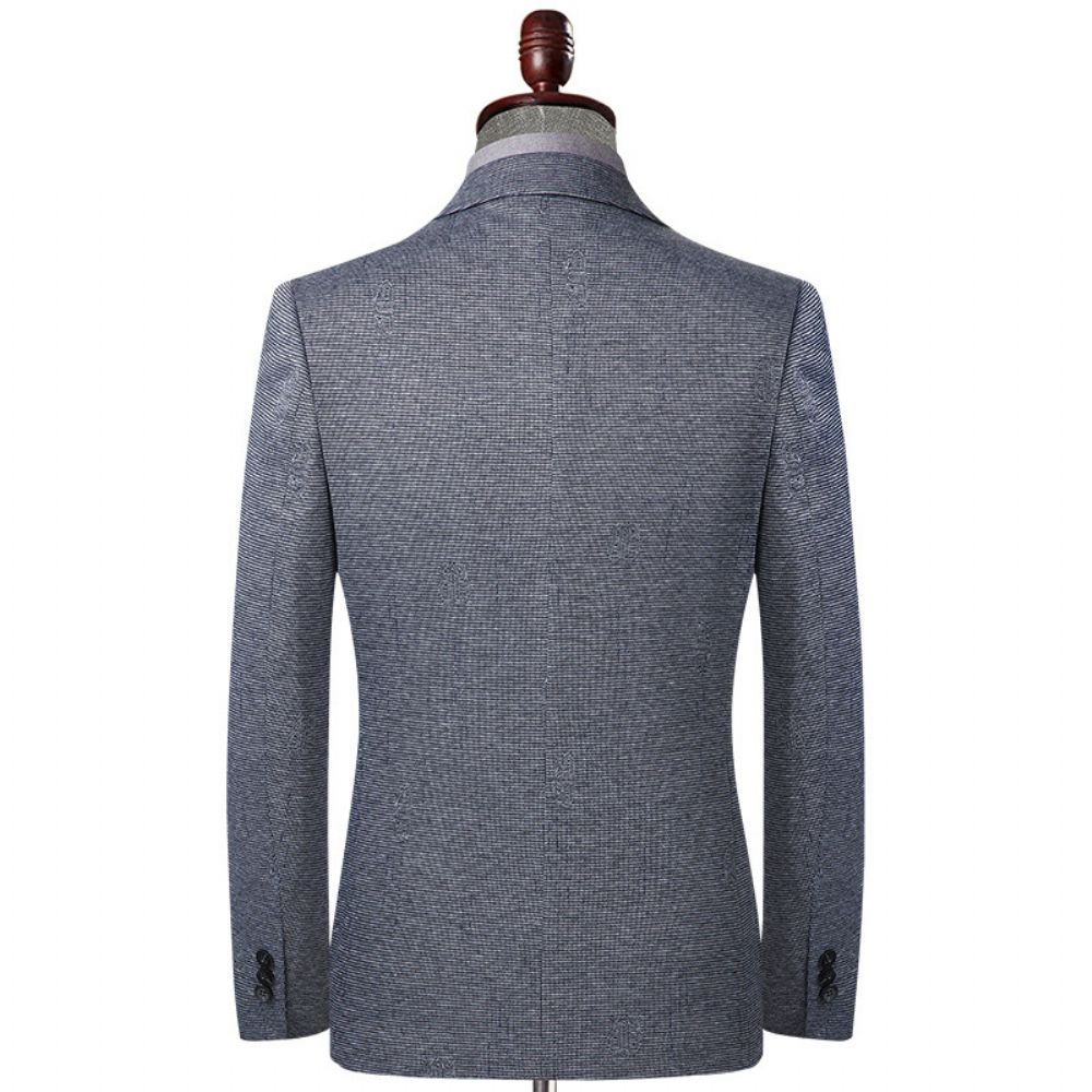 Costume Jacquard Printemps Et Automne Décontracté Pour Hommes Coupe Ajustée Petit Veste