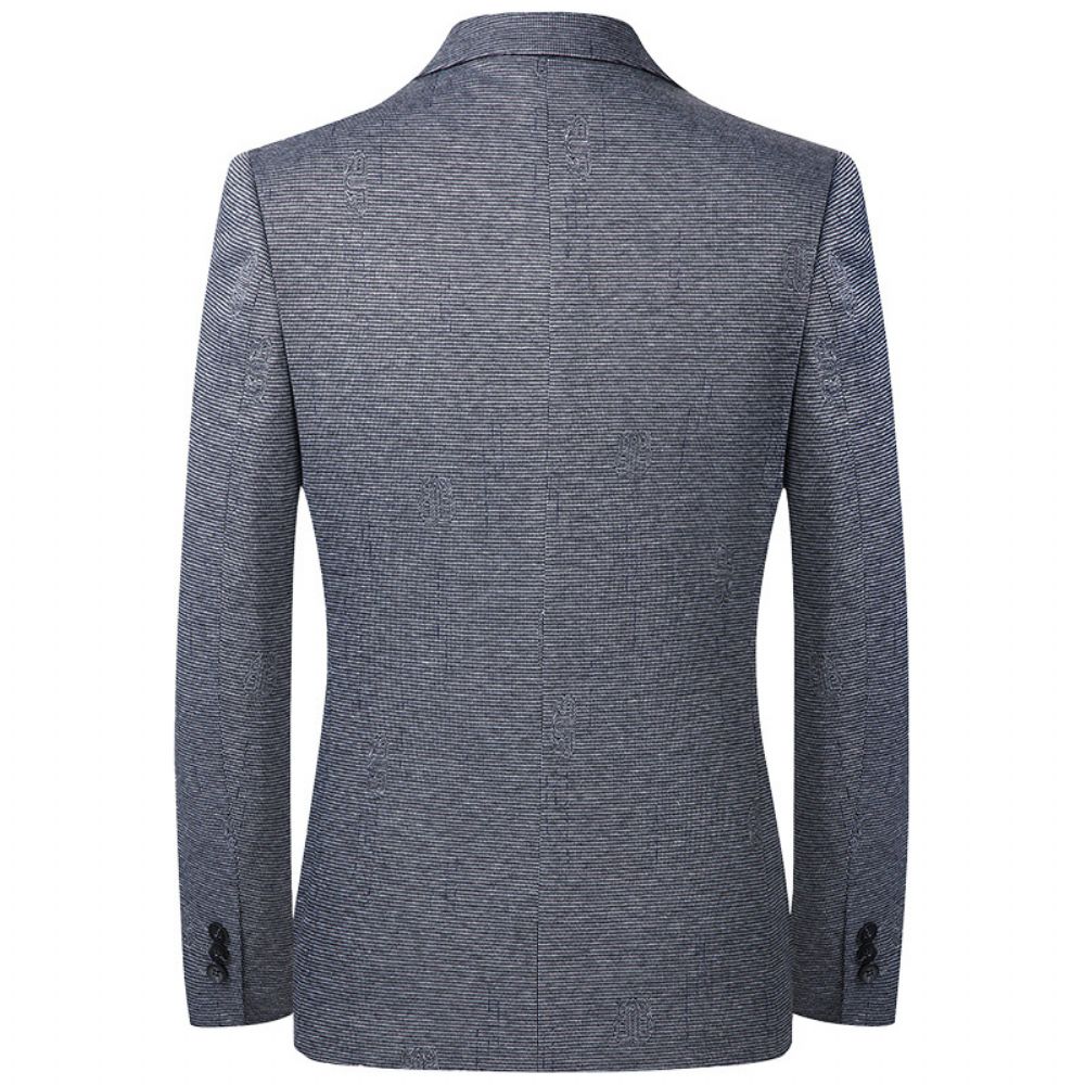 Costume Jacquard Printemps Et Automne Décontracté Pour Hommes Coupe Ajustée Petit Veste