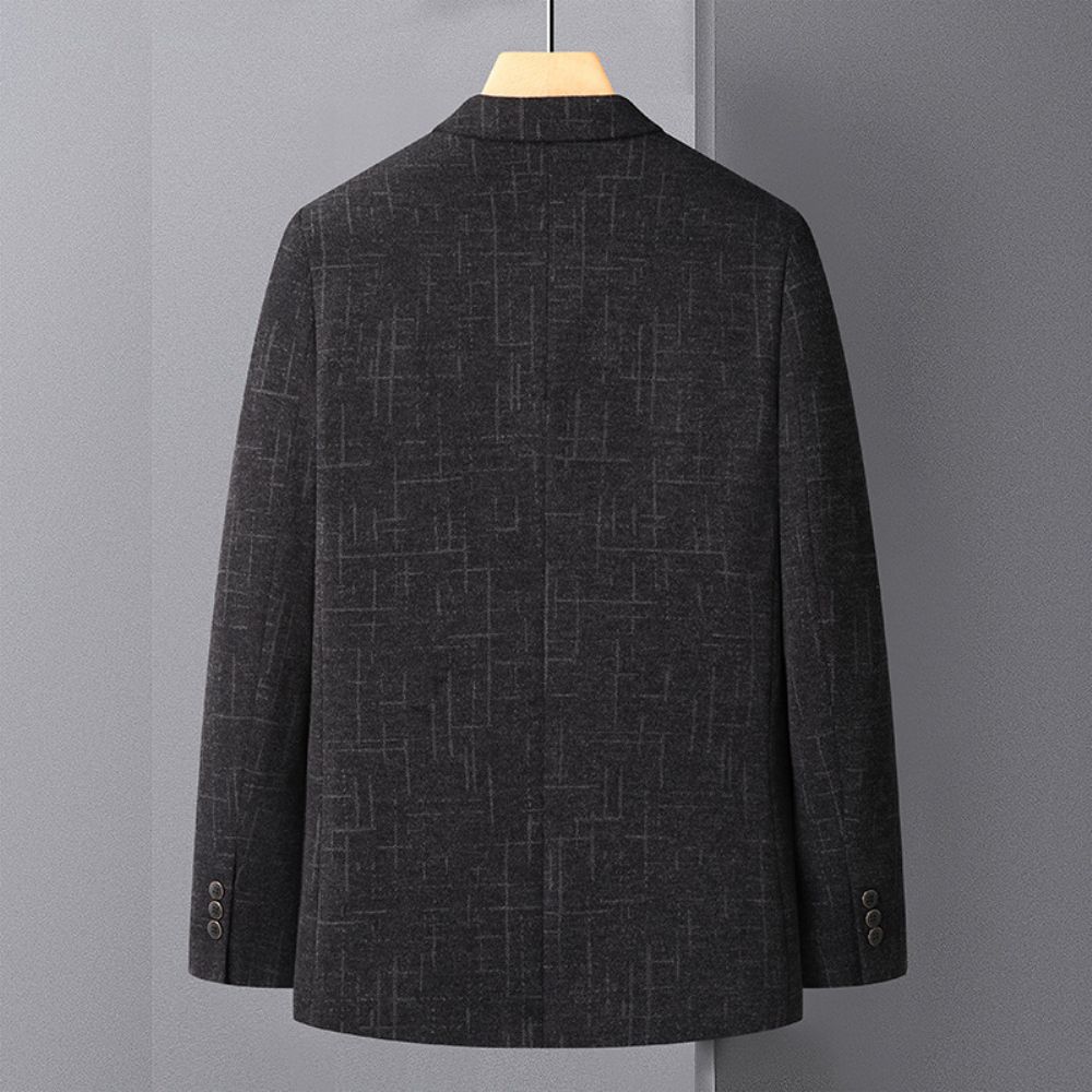 Costume En Laine Pour Hommes Automne Et Hiver Élastique Sans Repassage À Carreaux Décontracté Petit Veste Coupe Cintrée