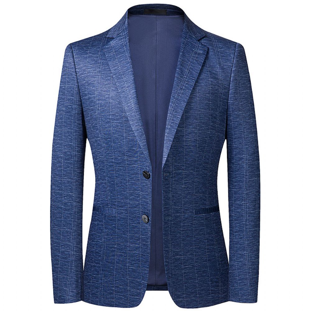 Costume Printemps Automne Hommes Décontracté Slim Fit Petit Bleu Veste