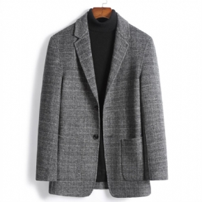 Nouveaux Hommes Occasionnels Double Face Veste En Laine Jeunesse Affaires Décontracté Simple Costume À Carreaux