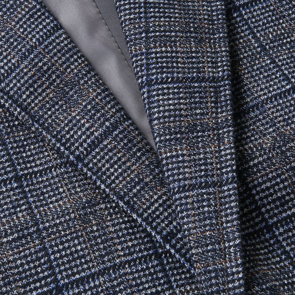 Printemps Et Automne Costume D'affaires Hommes Mince Plaid Non-fer Veste Décontracté