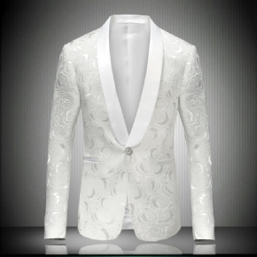 Robe En Relief Blanche Décontractée À La Mode Pour Hommes