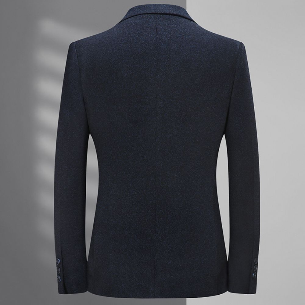 Tempérament Casual Jeunes Hommes Costume Bleu Fête Haut Gamme Mince Petite Robe