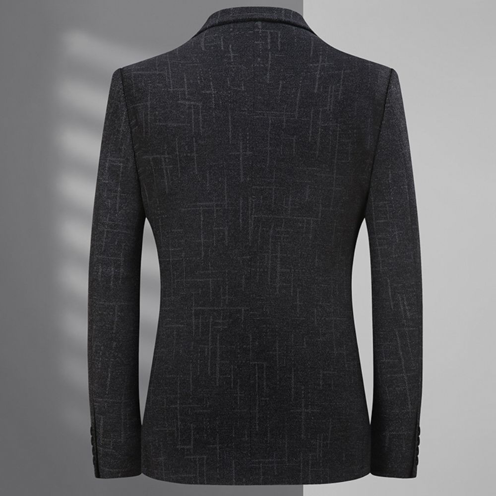 Veste D'affaires Décontractée Pour Hommes En Tricot Jacquard Rayé Extensible Sans Impression Costume Anti-rides