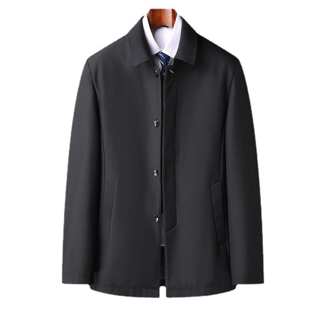 Veste À Revers Printemps Manches Longues Pour Hommes D'âge Moyen Et Automne Casual Dad Wear