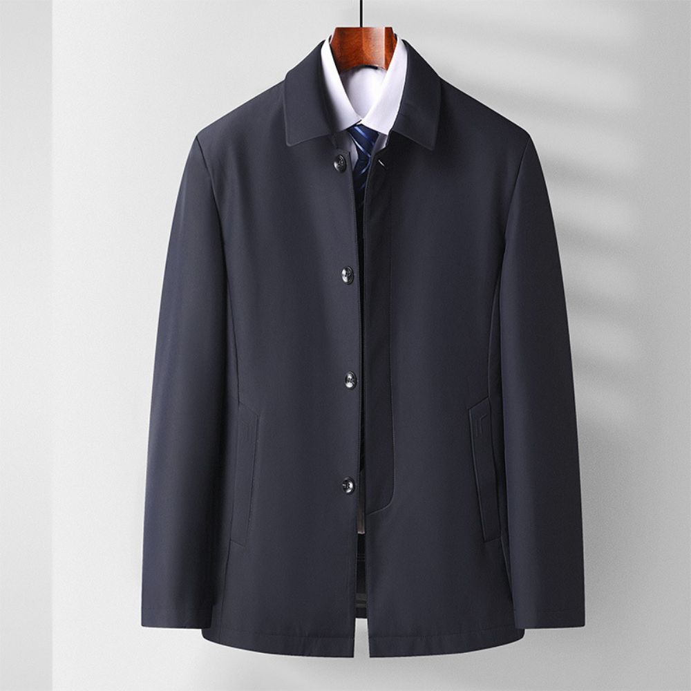 Veste À Revers Printemps Manches Longues Pour Hommes D'âge Moyen Et Automne Casual Dad Wear