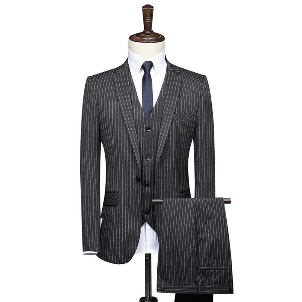 Boutique Gris Costume Bande Hommes Fente D'affaires Corps Mariage Professionnel