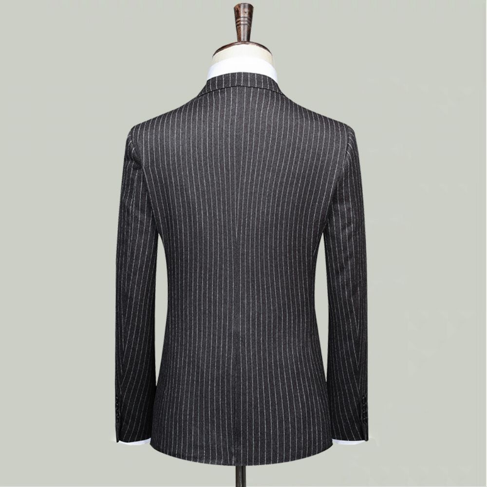 Boutique Gris Costume Bande Hommes Fente D'affaires Corps Mariage Professionnel