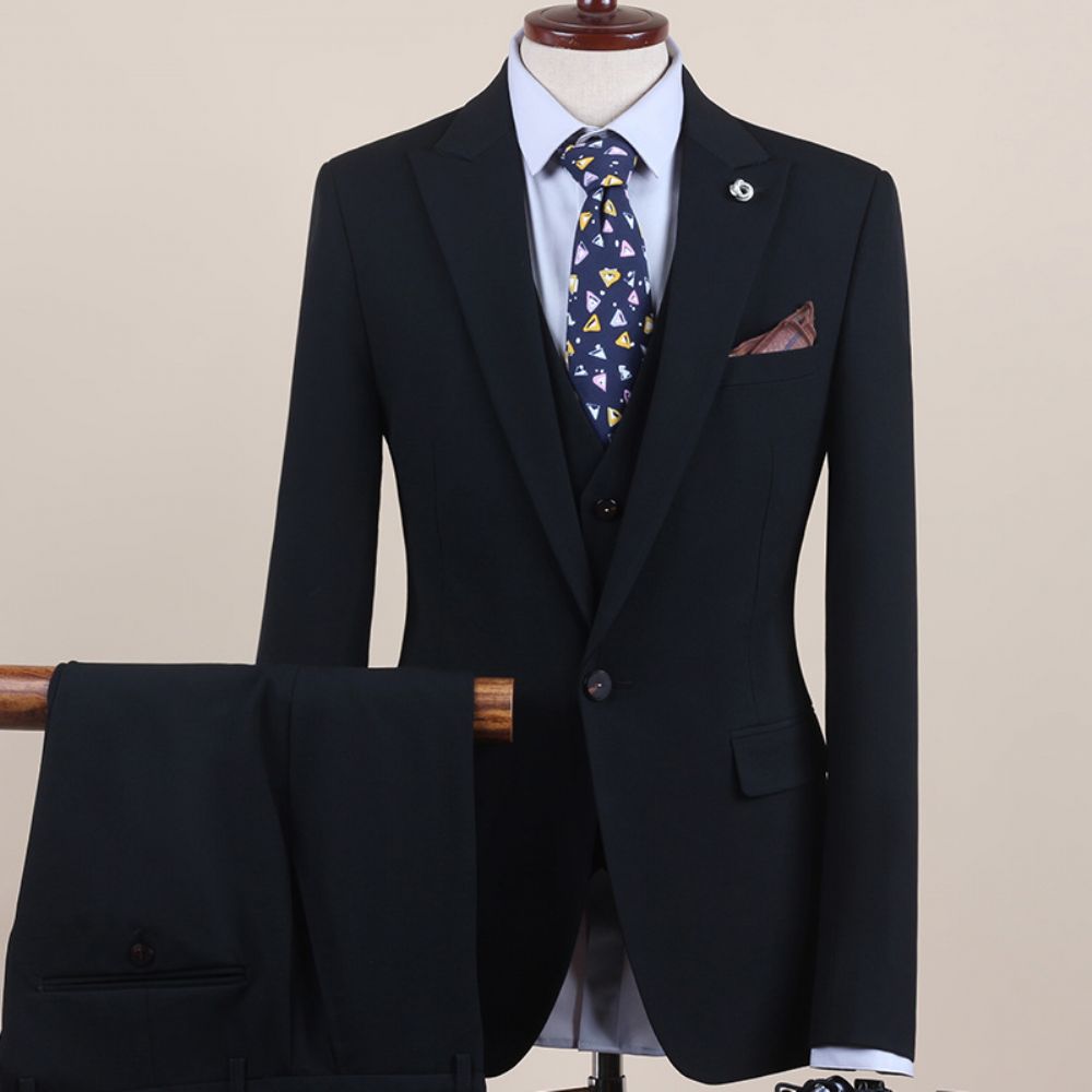 Costume Homme Trois Pièces Mariage Garçons D'honneur Robe Petit Hommes Mince Affaires Vêtements Pour