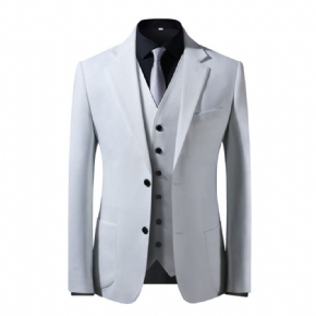 Costume Hommes Mince Blanc Mariage Banquet Décontracté Affaires Formel Trois Pièces