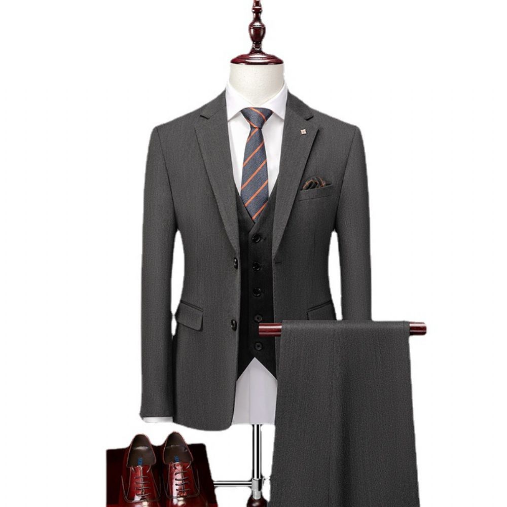 Costume Mariage Pour Hommes Robe Marié À La Mode Beau Décontracté D'affaires Style Britannique Mince Trois Pièces