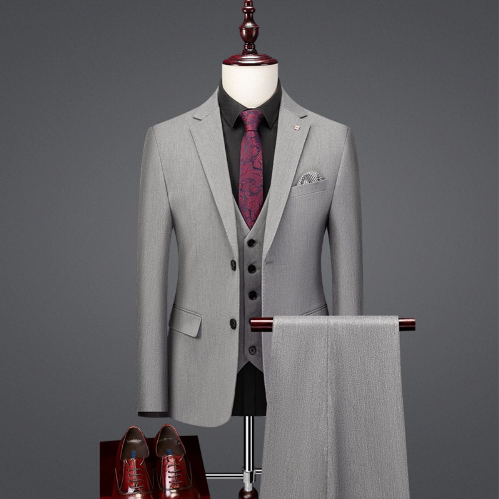 Costume Mariage Pour Hommes Robe Marié À La Mode Beau Décontracté D'affaires Style Britannique Mince Trois Pièces