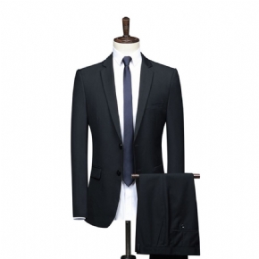 Costumes Boutique D'automne Et D'hiver D'affaires Pour Hommes Couleur Unie Corps Mariage Professionnels