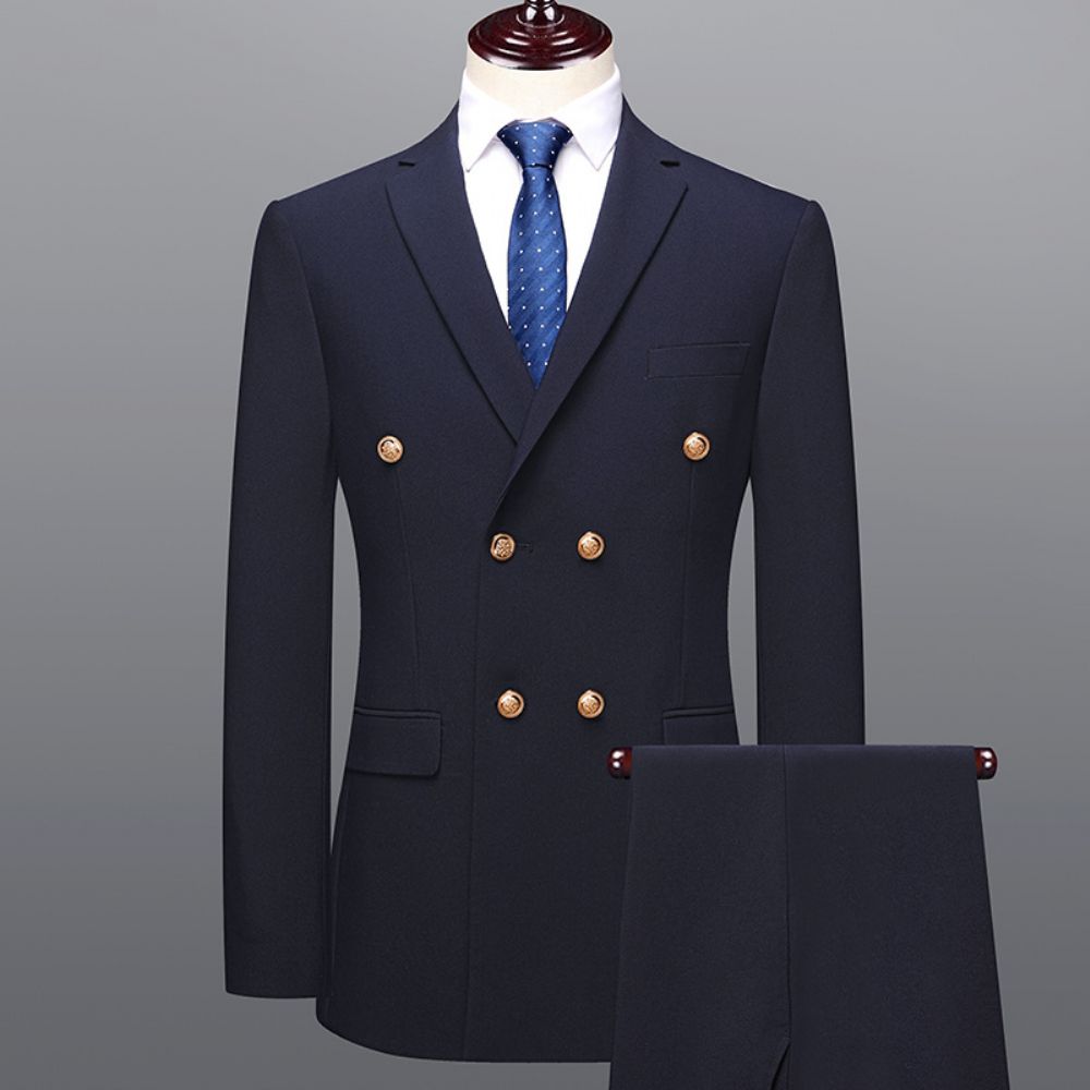 Costumes À Double Boutonnage D'automne Et D'hiver Pour Hommes D'affaires Corps Mariage Professionnels