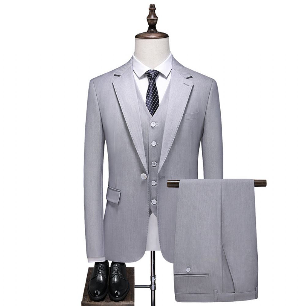 Costumes Pour Hommes Fashion Casual Plus Size Suit Three Piece Slim Groom Wedding Dress