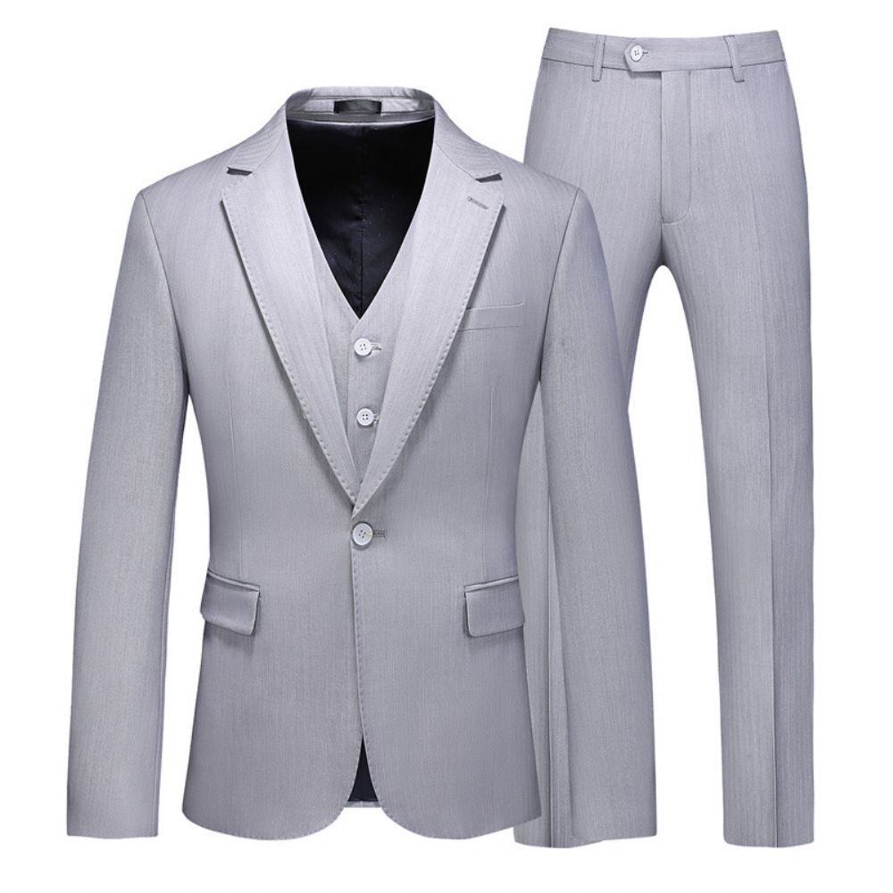 Costumes Pour Hommes Fashion Casual Plus Size Suit Three Piece Slim Groom Wedding Dress